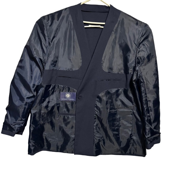 VITTORIO ST. ANGELO Peak Lapel Blue Double breasted 6 button Suit Jacket… - Picture 3 of 16